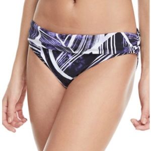 NWT La Blanca Bali Hai Shirred Band Hipster Bikini Bottom Blue Sz 6 8 & 10